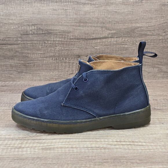 Dr. Martens Mayport Men's Size 8 Blue Canvas Twill Chukka Ankle Boots - Picture 3 of 9